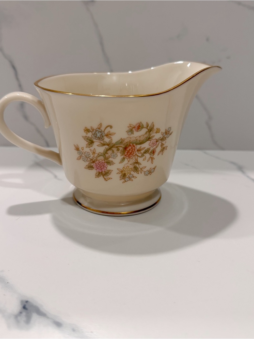 Lenox Helmsley Creamer Fine China Gold Trim Floral USA